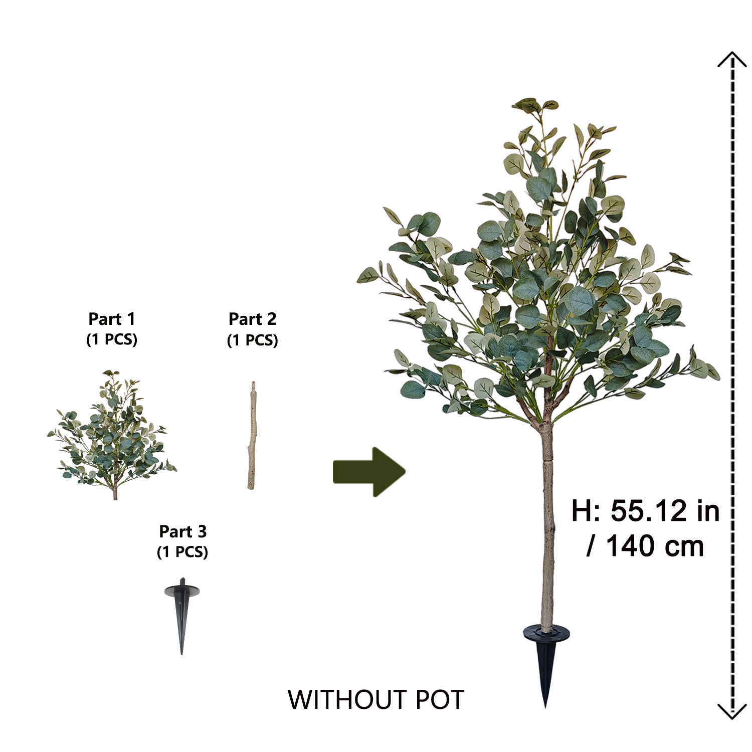 140cm Kunstmatige Eucalyptuspl - Ficus Lyrata Tree recensie en prijs